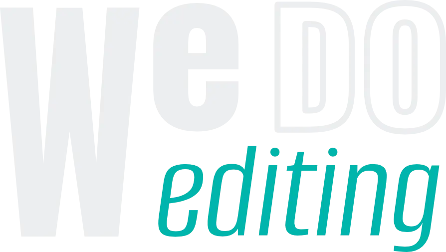 Typography logotype saying We Do Editing